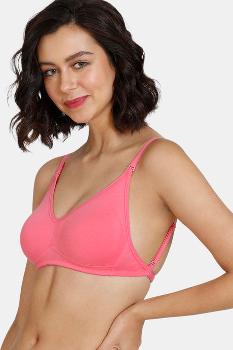 Zivame Beautiful Basics Double Layered Non Wired 3/4Th Coverage Backless Bra - Pink Lemonade — image 5